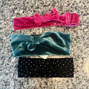 Set of 3 velvet type babygirl/toddler headbands